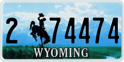 WY license plate 274474