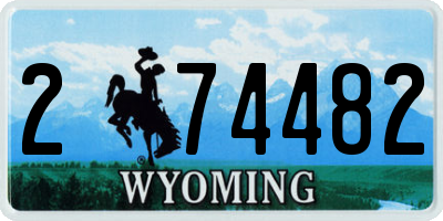 WY license plate 274482