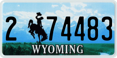 WY license plate 274483