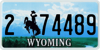 WY license plate 274489