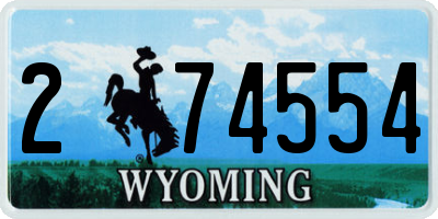 WY license plate 274554