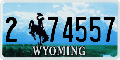 WY license plate 274557