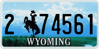 WY license plate 274561