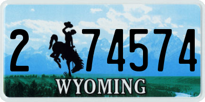 WY license plate 274574