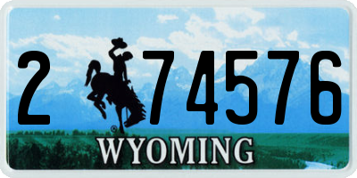 WY license plate 274576