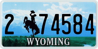 WY license plate 274584