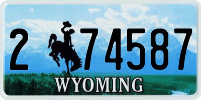 WY license plate 274587