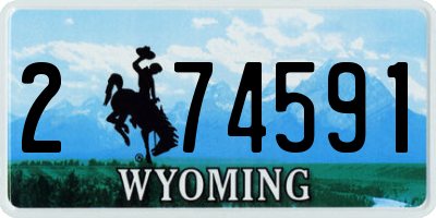 WY license plate 274591