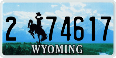 WY license plate 274617