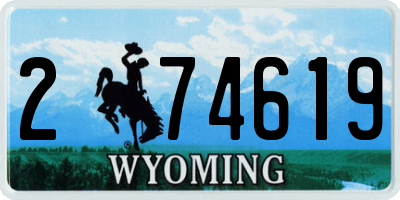 WY license plate 274619