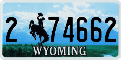 WY license plate 274662