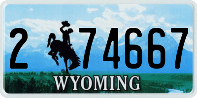 WY license plate 274667