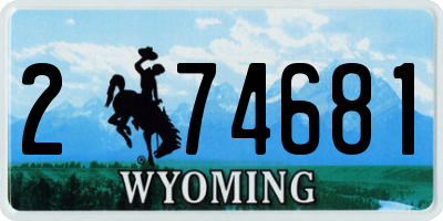 WY license plate 274681