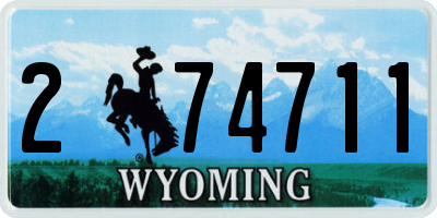 WY license plate 274711