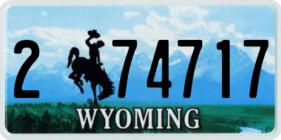 WY license plate 274717