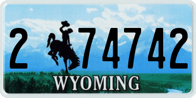 WY license plate 274742