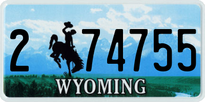 WY license plate 274755
