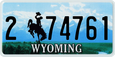 WY license plate 274761