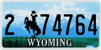 WY license plate 274764