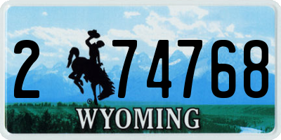 WY license plate 274768