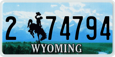 WY license plate 274794