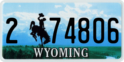 WY license plate 274806
