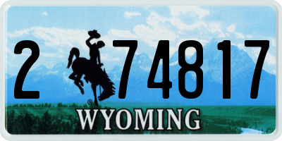 WY license plate 274817