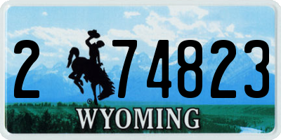 WY license plate 274823