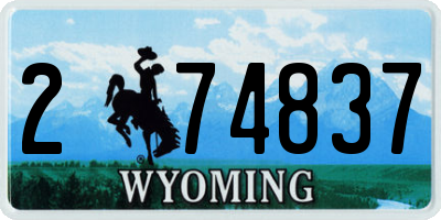 WY license plate 274837