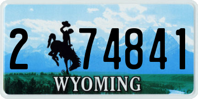 WY license plate 274841