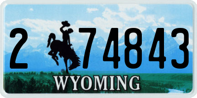 WY license plate 274843