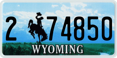 WY license plate 274850