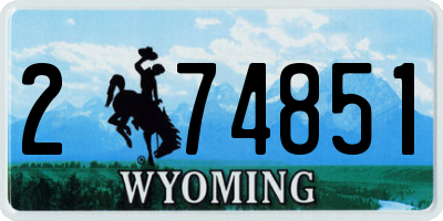 WY license plate 274851