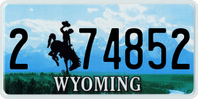 WY license plate 274852