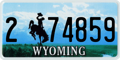 WY license plate 274859