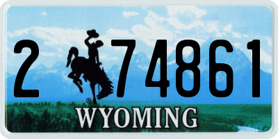 WY license plate 274861