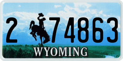 WY license plate 274863
