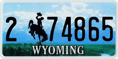 WY license plate 274865