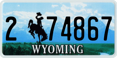 WY license plate 274867