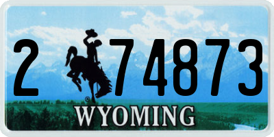 WY license plate 274873