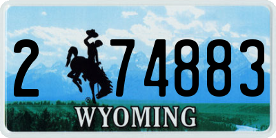 WY license plate 274883