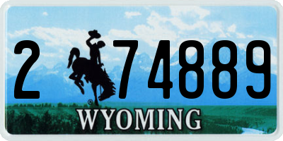 WY license plate 274889