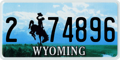 WY license plate 274896