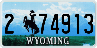 WY license plate 274913