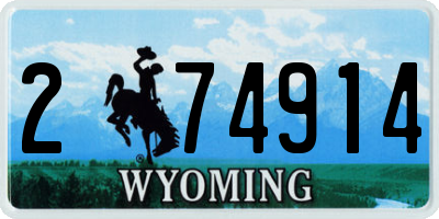 WY license plate 274914