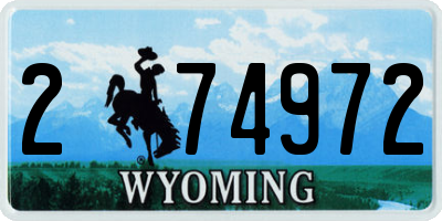 WY license plate 274972