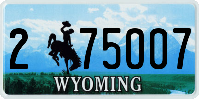WY license plate 275007