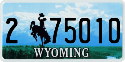 WY license plate 275010