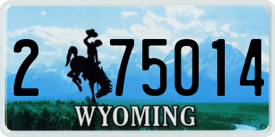 WY license plate 275014