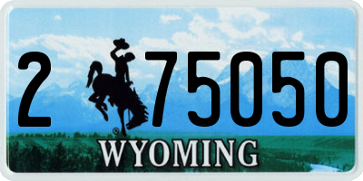 WY license plate 275050